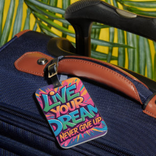 Vibrant "Live Your Dream" Graffiti Wall Art Luggage Tag
