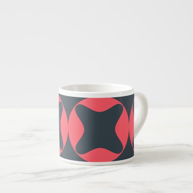 Vibrant, lively, simple, abstract geometric art espresso cup (Front Right)
