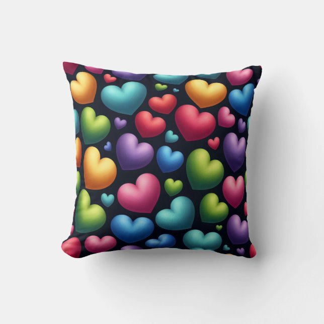 Vibrant Love Throw Pillow (Front)