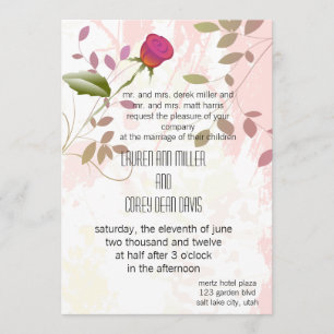 vibrant lovely rose wedding invitation