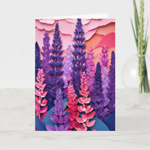 Vibrant Lupine Field Card