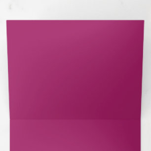 Vibrant Magenta Colour Block   Bold Solid Backdrop Tri-Fold Invitation