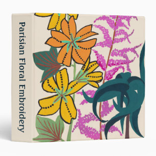 Vibrant Magenta & Orange Art Deco Flower Art Binder
