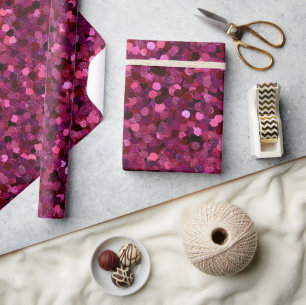 Vibrant Magenta Shine Pink Glitter Pattern Wrapping Paper