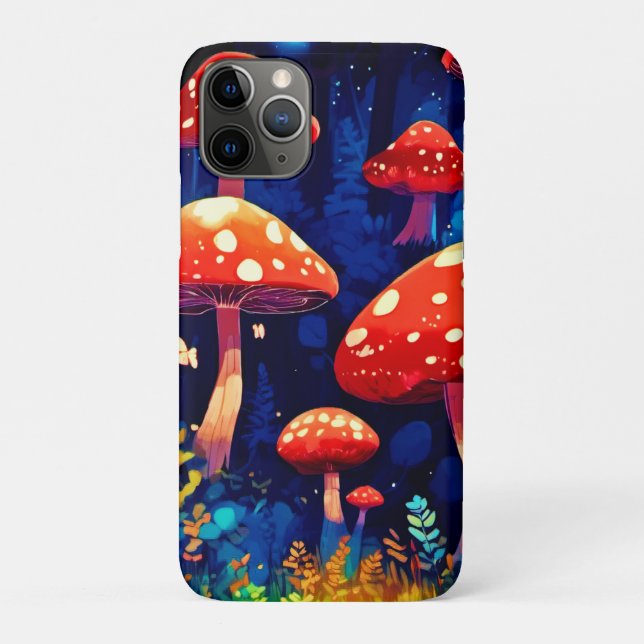 Vibrant Magic Mushroom Forest Art Case-Mate iPhone Case (Back)