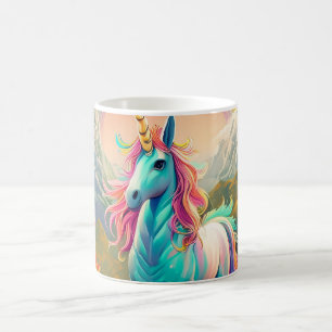 Vibrant Magical Unicorn Portrait Fantasy Rainbow C Coffee Mug