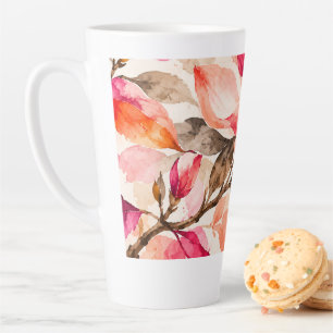 Vibrant Magnolia Botanical Floral Design Latte Mug