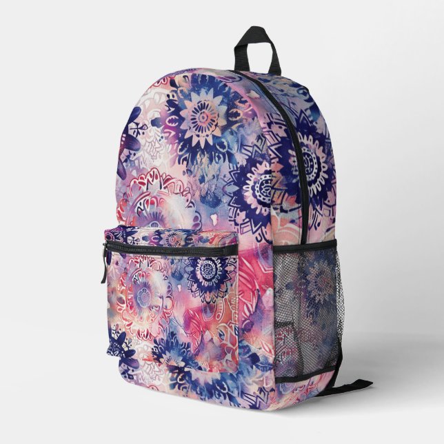 Vibrant Mandala Backpack Pattern (Back Corner Right)