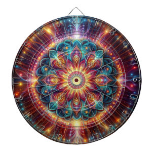Vibrant Mandala Dart Board