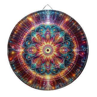 Vibrant Mandala Dart Board