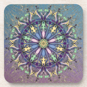 Vibrant Mandala Hard Plastic Coaster 