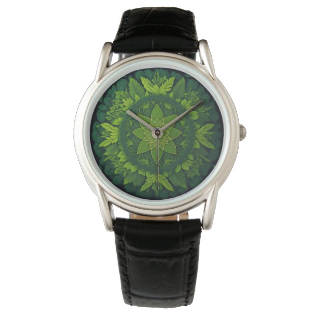 Vibrant mandala of forest foliage watch (Front)