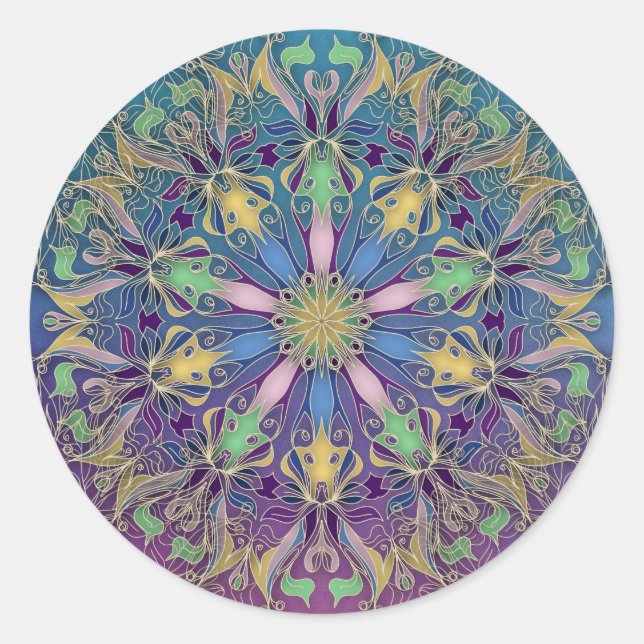 Vibrant Mandala Sticker  (Front)