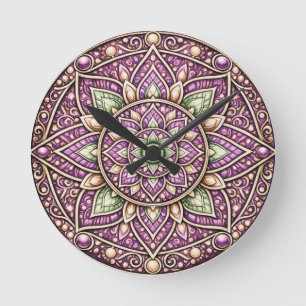 Vibrant Mandala Wall Clock – Colourful Geometric A