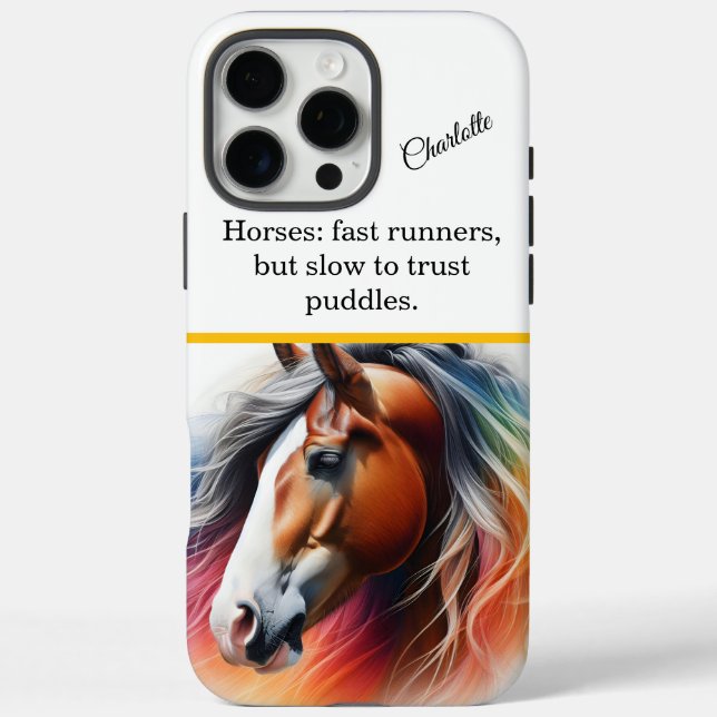 Vibrant maned horse - AI art Case-Mate iPhone Case (Back)