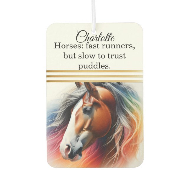 Vibrant maned horse air freshener (Front)