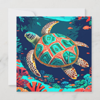 Vibrant Marine Life Holiday Card