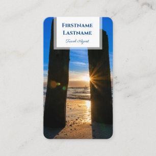 Vibrant maritime beach sunset travel agent ocean business card