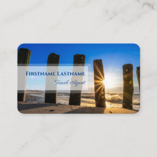 Vibrant maritime beach sunset travel agent ocean business card