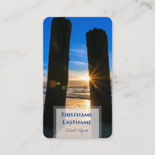 Vibrant maritime beach sunset travel agent ocean business card
