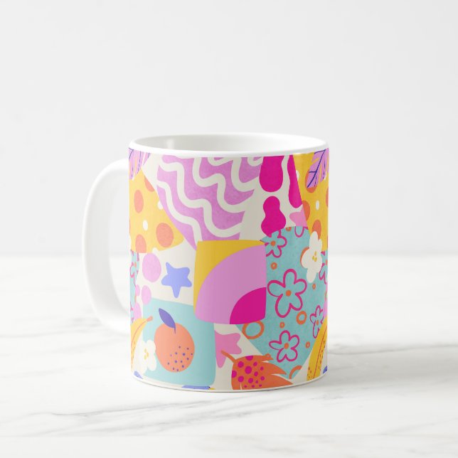 Vibrant Maxi Patchwork Coffee Mug (Front Left)