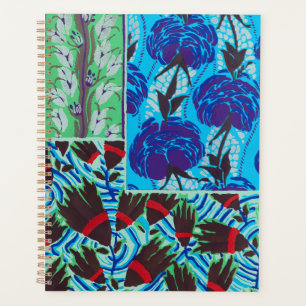 Vibrant Maximalist Blue & Green Floral Art Planner
