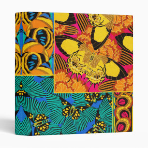 Vibrant Maximalist Pink & Teal Butterfly Art Binder