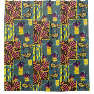 Vibrant Maximalist Purple & Teal Floral Print