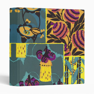 Vibrant Maximalist Purple & Teal Floral Print Binder