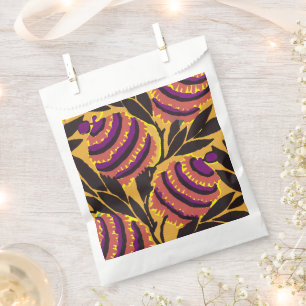 Vibrant Maximalist Purple & Teal Floral Print Favour Bag