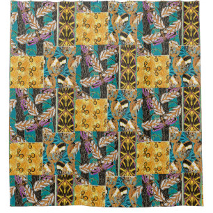 Vibrant Maximalist Teal & Purple Butterfly Art