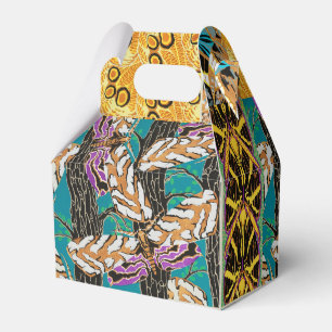 Vibrant Maximalist Teal & Purple Butterfly Art Favor Box