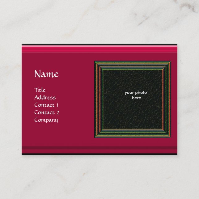 VIBRANT MEMORY3 MONOGRAM gem red Business Card (Front)