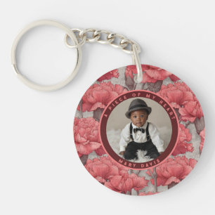 Vibrant memory tribute Carnation Floral Keychain
