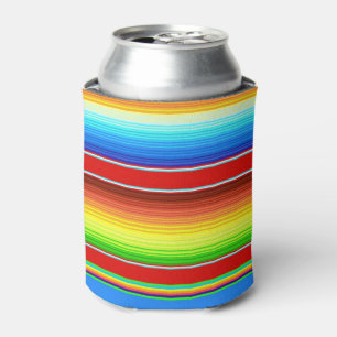 Vibrant Mexican Blanket Traditional Spanish Serape Can Cooler