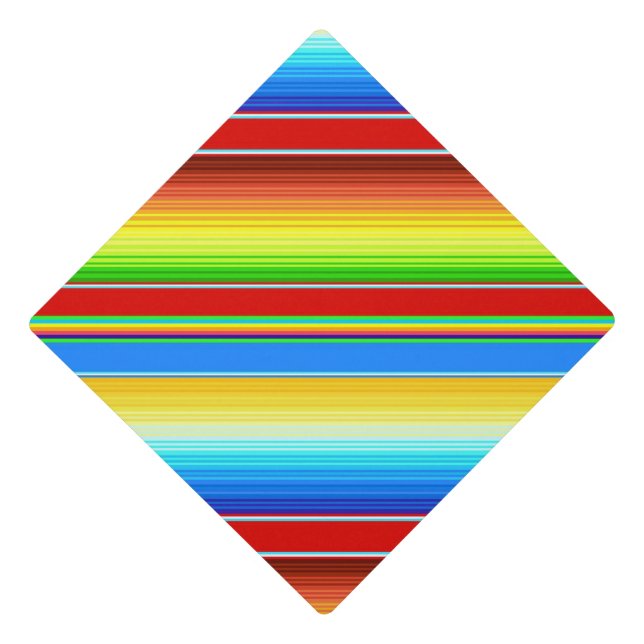 Vibrant Mexican Blanket Traditional Spanish Serape Graduation Cap Topper (Front)