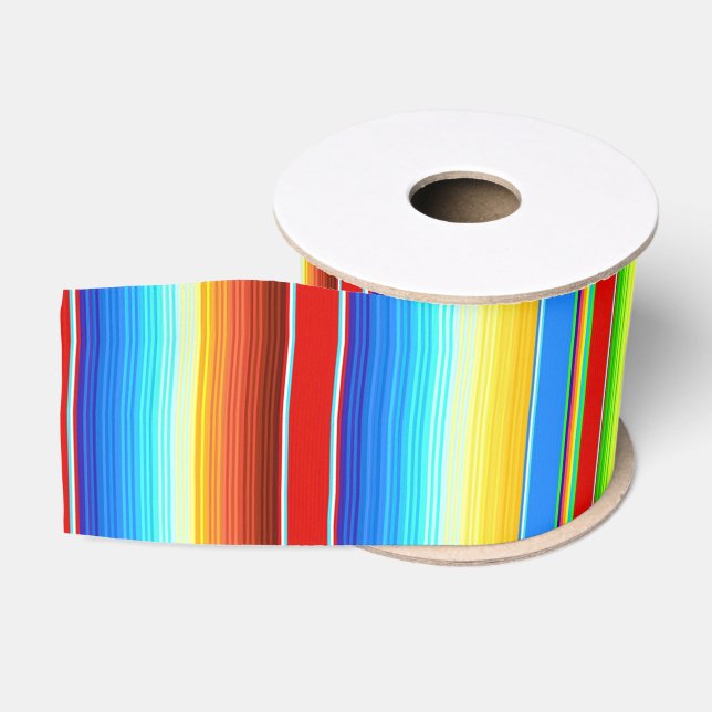 Vibrant Mexican Blanket Traditional Spanish Serape Grosgrain Ribbon (Spool)