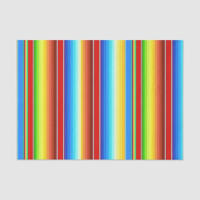 Vibrant Mexican Blanket Traditional Spanish Serape Tissue Paper (Front)