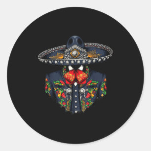 Vibrant mexican charro suit traditional mariachi classic round sticker