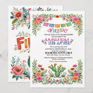 Vibrant Mexican Fiesta Engagement Invitation 
