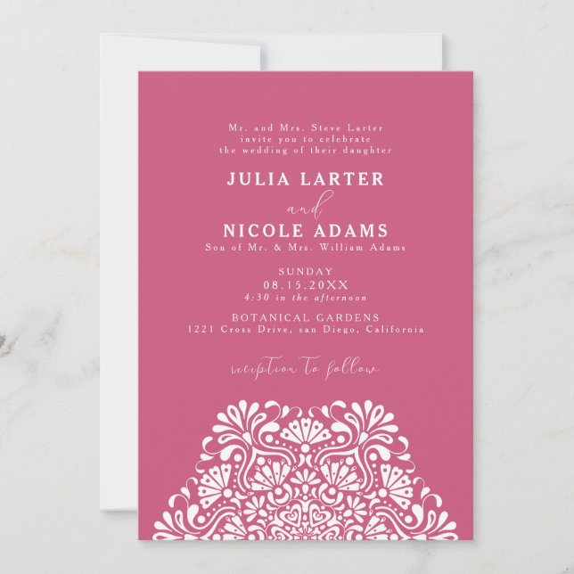Vibrant Mexican Fiesta Rainbow Mandala Wedding Invitation (Front)