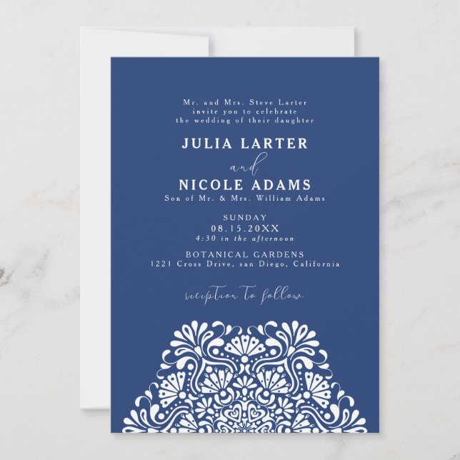 Vibrant Mexican Fiesta Rainbow Mandala Wedding Invitation (Front)