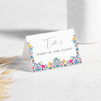 Vibrant Mexican Fiesta Rainbow Wedding Place Card