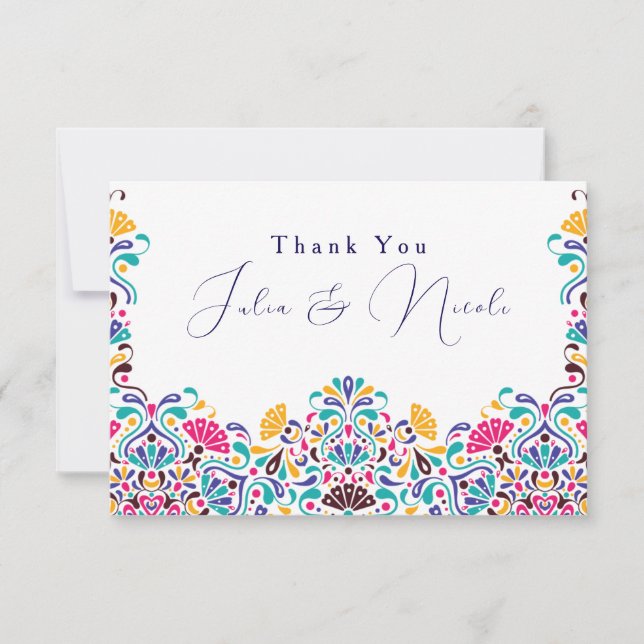 Vibrant Mexican Fiesta Style Rainbow Wedding (Front)