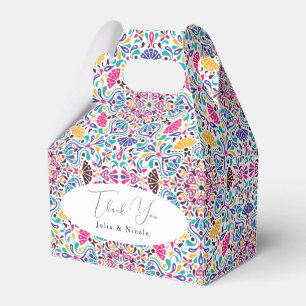 Vibrant Mexican Fiesta Style Rainbow Wedding Favor Box
