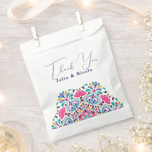 Vibrant Mexican Fiesta Style Rainbow Wedding Favour Bag