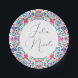 Vibrant Mexican Fiesta Style Rainbow Wedding Paper Plate<br><div class="desc">Beautiful Invitation to celebrate Special occasions and festivals comes with digital and E-invitation as per your request. We would love to replicate our designs to make multiple products like rsvp cards, labels envelopes, and more. Customization is available for ready to print on request at info@shamaurcreatif@gmail.com. Look Forward to hearing from...</div>
