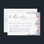 Vibrant Mexican Fiesta Style Rainbow Wedding RSVP Card<br><div class="desc">Beautiful Invitation to celebrate Special occasions and festivals comes with digital and E-invitation as per your request. We would love to replicate our designs to make multiple products like rsvp cards, labels envelopes, and more. Customization is available for ready to print on request at info@shamaurcreatif@gmail.com. Look Forward to hearing from...</div>