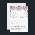 Vibrant Mexican Fiesta Style Rainbow Wedding RSVP Card<br><div class="desc">Beautiful Invitation to celebrate Special occasions and festivals comes with digital and E-invitation as per your request. We would love to replicate our designs to make multiple products like rsvp cards, labels envelopes, and more. Customization is available for ready to print on request at info@shamaurcreatif@gmail.com. Look Forward to hearing from...</div>