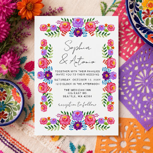 Vibrant Mexican Floral Fiesta Wedding Invitation